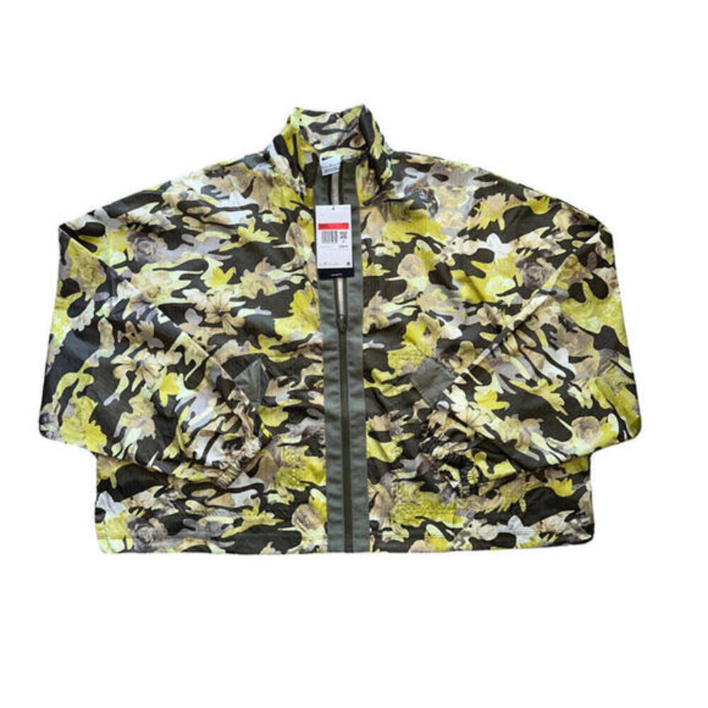 Nike Jacket Womens Large Floral Full Zip Pockets Camo Sportswear Windbreaker - Picture 1 of 4